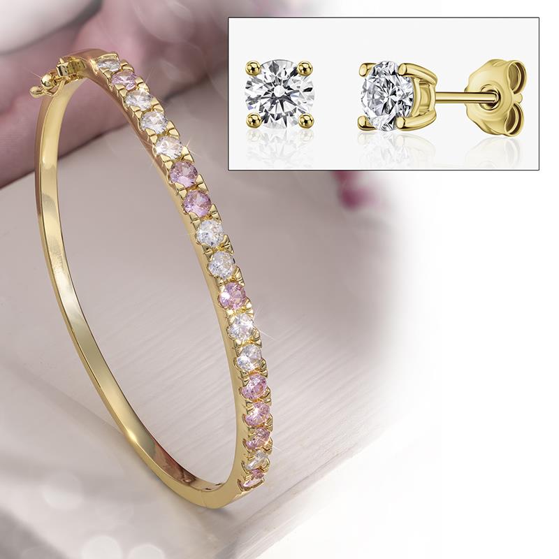 Princess Pink Bangle & Earrings